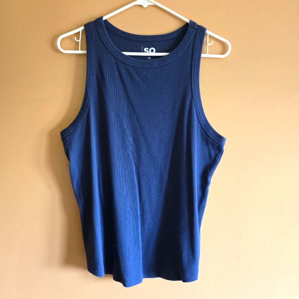 SO Blue Tank Top PTP=17"+